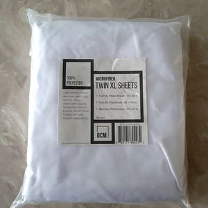 NWT OCM White Microfiber College Dorm Twin XL Sheet Set